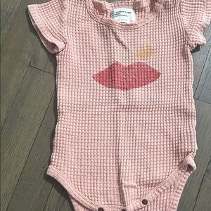 Piupiuchick Pink Waffle Knit Baby One Piece